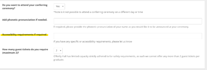Accessibility requests